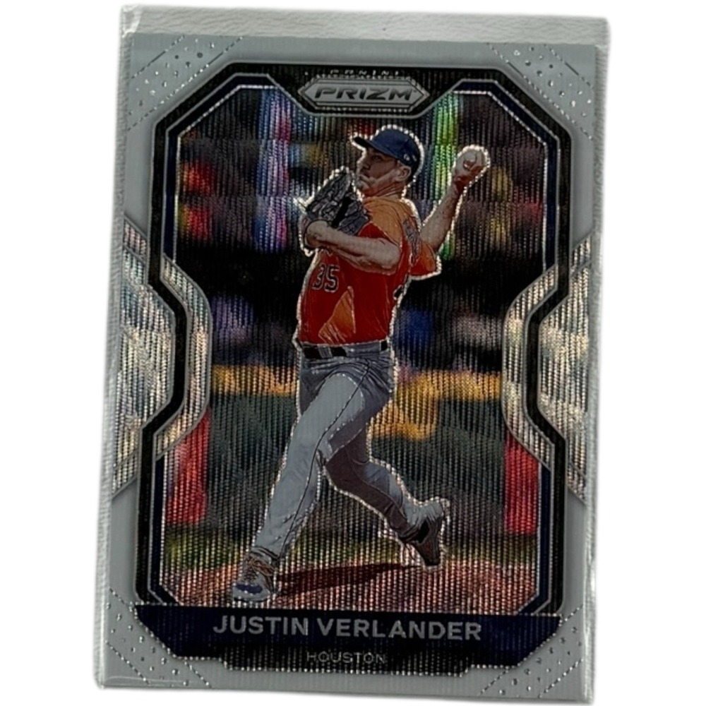 2021 Panini Prizm #36 Justin‎ Verlander White Wave Prizm